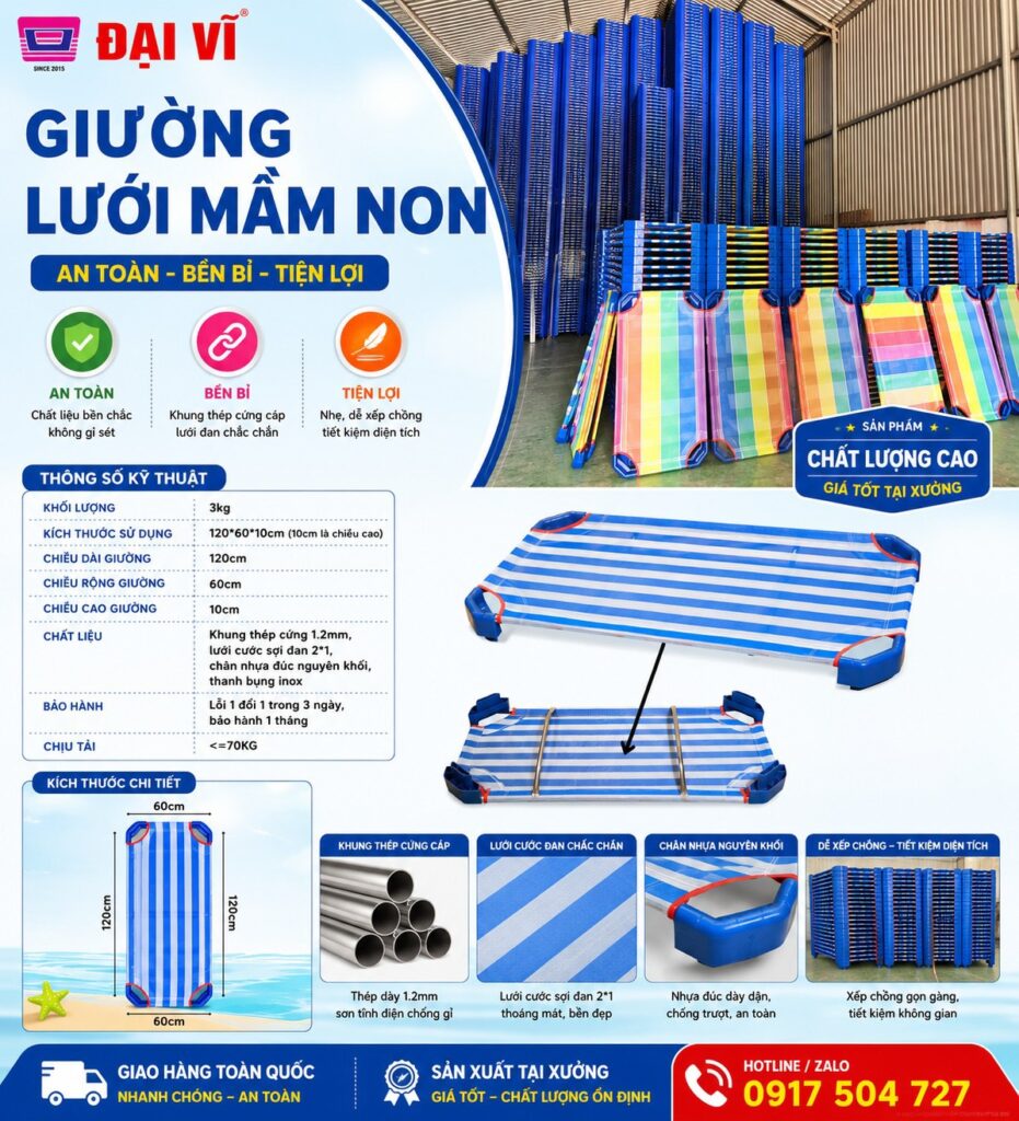 Giường lưới mầm non Đại Vĩ