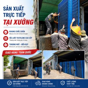 Giường lưới mầm non Đại Vĩ xếp gọn